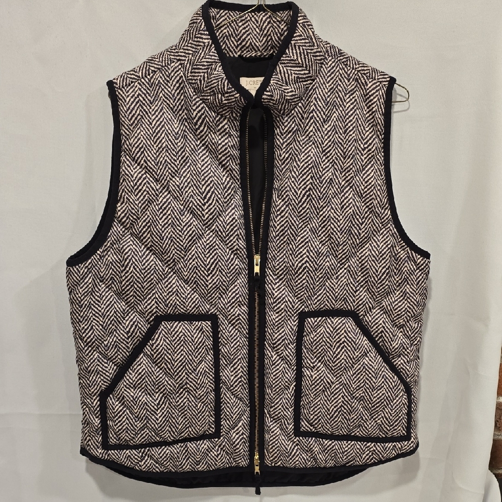 J. Crew Black and White Patterned Vest